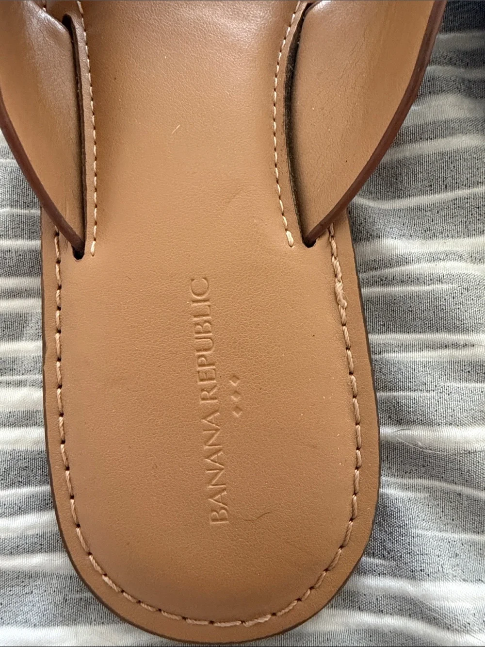 Banana Republic Tan/Brown Leather Slide Sandals